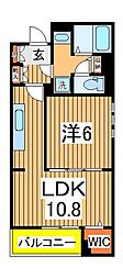 コントレイル 1階1LDKの間取り