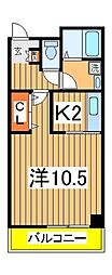 ルネス・フィエスタ 1Kの間取図画像