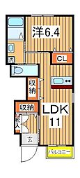 ランシール 1LDKの間取図画像