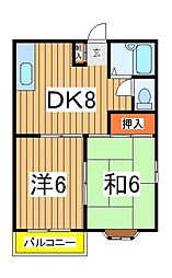 マードレーハイツ 2DKの間取図画像