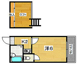 ヨーロピアン15番館 1階1Kの間取り