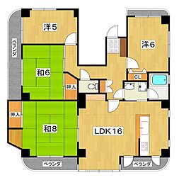 ハリマシリーズII 3階4LDKの間取り