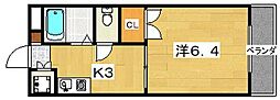 ラヴェニュー西牧野 1Kの間取図画像