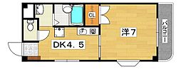 ミラーズファーム船橋 1Kの間取図画像