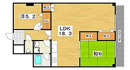 セントラルレジデンス3号館 2LDKの間取図画像
