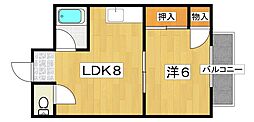 リバティヒルズ 1LDKの間取図画像