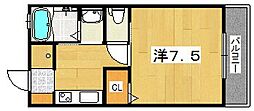 八幡シャーメゾン1番館 1Kの間取図画像