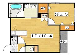 （仮称）枚方市田宮本町ヘーベルメゾン 1階1LDKの間取り