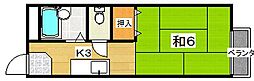 セントラルハイツ山之上 1Kの間取図画像