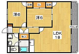アネックス翠香園 2LDKの間取図画像