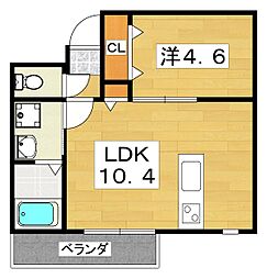 ウィンドヒル御殿山1 1LDKの間取図画像