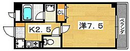 フェローズ中宮 1Kの間取図画像