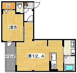 BLOSSOMCOAST大星2 1LDKの間取図画像