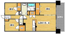 プラウド枚方 3LDKの間取図画像