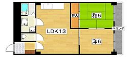 ネオライフ枚方マンション 2LDKの間取図画像