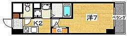 プラリア東田宮 1Kの間取図画像