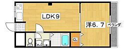 MKハイツ 1LDKの間取図画像