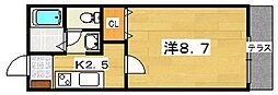 インペリアルビレッジC 1Kの間取図画像