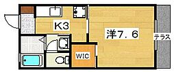 ルミエール新之栄 1Kの間取図画像