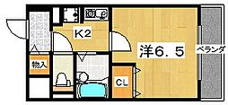 ブライティ・ミル 1Kの間取図画像