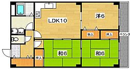 サンアミニティ南 2階3LDKの間取り