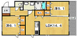 メゾン　プルミエ 1階2LDKの間取り