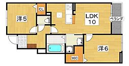 クラール倉治C 2LDKの間取図画像