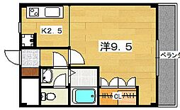 エクセ・コート 1Kの間取図画像