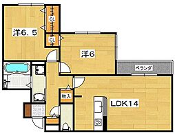 メゾンドポラリス 2LDKの間取図画像