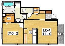 モデラート 1LDKの間取図画像