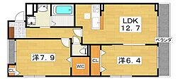 サンリットハーモニー 2LDKの間取図画像