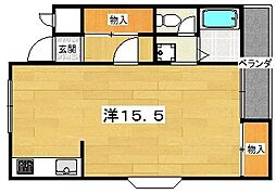 K'Sビル ワンルームの間取図画像