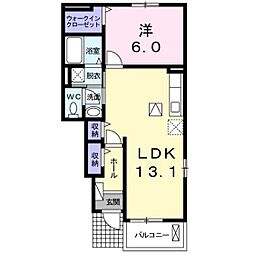ミニョンア・ラ・モードA 1LDKの間取図画像