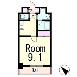 エンゼルプラザ瀬田駅前 3階1Kの間取り