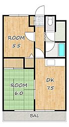 Kalen 2DKの間取図画像