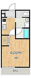 ALEGRIA瀬田 1Kの間取図画像