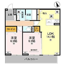 BORD DU LAC SOERI 2LDKの間取図画像