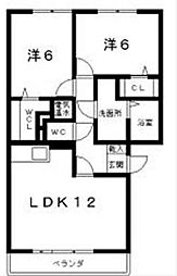 デルタオッツ 2LDKの間取図画像