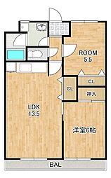 アセンブル高野 2LDKの間取図画像