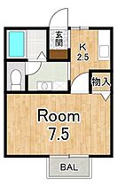 ホワイトクレイン  ｜ 滋賀県大津市大萱２丁目（賃貸アパート1K・1階・25.12㎡） その2