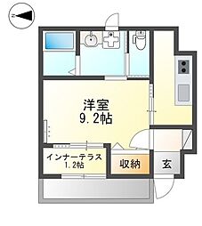 パーチェ2024 ワンルームの間取図画像