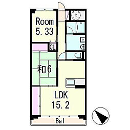 ラ・ルーチェ　キタガワ 4階2LDKの間取り