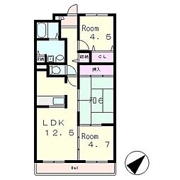 ロンラヴィーヌ 3LDKの間取図画像