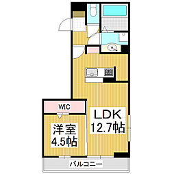 ＴＨＲＥＥ 1階1LDKの間取り