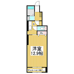 リィヴァブル　ハウス　II 1階1Kの間取り