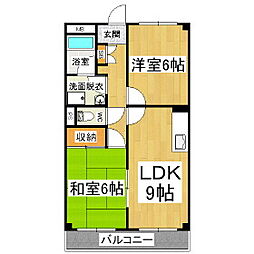 グリーンシティタナカ 2LDKの間取図画像