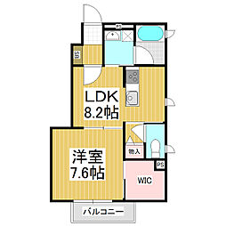 アルプスハイツ 1LDKの間取図画像