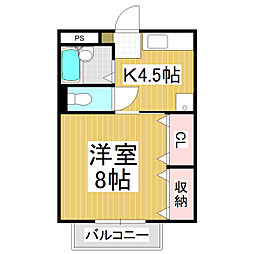 サープラスワンマルイ 1Kの間取図画像