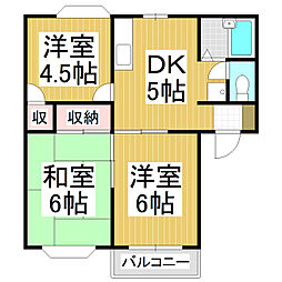ベルディータカミヤC 3DKの間取図画像