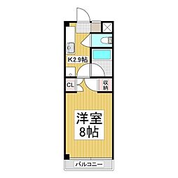 レジデンスオオタ 1Kの間取図画像